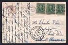Usa 1908 Atlantic City Postcard To Costa Rica Strip Of 3 X 1c Franklin  Receiver