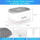 Kitchen Dish Soap Dispenser With Sponge Holder  2-in-1 Countertop Soap Pump Disp