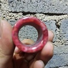 Chinese Jade collectibles  Manual Sculpture ancient Jade Ring Statue Pendant3396
