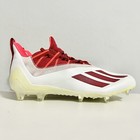 Adidas Adizero 11 0    white Solar Red    Men   s Size 11 5 Yellowed Football Cleats