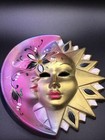 Moon N Sun Goddess Venetian Mask Wall Hanging Mardi Gras Decoration Ceramic Gem