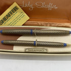 Sheaffer s Lady Sheaffer Fountain Pen pencil Set  Periwinkle gold Vintage 1959-f