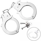 Professional Double Lock Silver Steel Police Handcuffs W  Keys Sex Handcuffs Usa