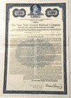 Rare Antique 1913 The New York Central Railroad Company Gold Bond Certificate