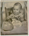 60s Gerber Baby Food Cereal Box Real Photo Ad Advertising Bowl Spoon Chair Vtg