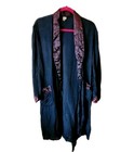 Men s Vintage Robe Dressing Gown Smoking Jacket Blue   Purple Satin Medium