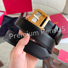 Cartier Santos Black Leather Belt Gold Tone Buckle Men   s Luxury Classic Style