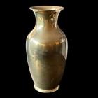 Vintage Solid Brass Vase Urn Heavy Made In India Patina Heritage Boho Decor 9   