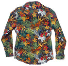 Paisley   Gray Long Sleeve Slim Fit Button Down Dress Shirt Floral Size Md xl