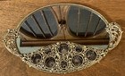 Vtg Matson Gold Filigree Mirror Lipstick Holder Vanity Tray Hollywood Regency 