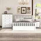 Modern Bedroom Furniture Set Full Queen Size Platform Bed Frame Nightstand Chest