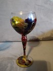 Pair Of Monaco Crystal Hand Painted Colorful Wine Glasses