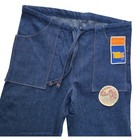 Nos Vintage 70s Jeans Bell Bottom Unisex Wide Leg 1970s Dark Sailor Drawstring