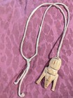 Vintage Wood Hand Carved  Tiki Wooden Necklace 