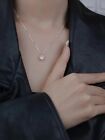 925 Silver Filled Round Crystal Pendant Chain Necklace Womens Jewellery Choker