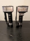 Metz 45 Ct-1   45 Ct-5 Flash Heads Lot Of 2 Black Ac Powered W  Cords Untested