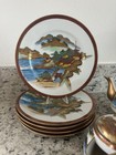 Vintage Hand-painted Japanese Tea Set By Koshida     Gilded Scenic Landscape     Mid