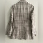 Pixie   Diamond Plaid Herringbone Blazer Jacket Beige Red Grey Size 12