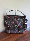 Nwt Vera Bradley Oversized Hobo Bag Perennials Noir Dot