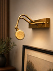 Vintage Brass Picture Light24    Mid Century Modern Wall Art Adjustable Light