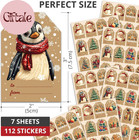 Christmas Gift Tags 112 Pcs - 3x2 In Christmas Wrapping Paper Name Tags - 5 Shee