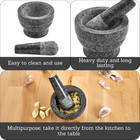 Heavy Duty Large Mortar And Pestle Set 100  Granite  Non Slip 2 Cup  Black