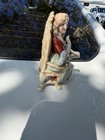 Antique German Art Deco Porcelain Figurine Of Lady In Chair 8  Height