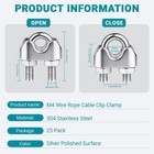 25pcs 3 16 Inch Stainless Steel Wire Rope Cable Clamp m4 Wire Rope Clamp For Var