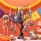 12 Pcs Dia De Los Muertos Cat Felt Ornaments  Day Of The Dead Cat Skeleton Hangi