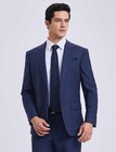 Blue Ties For Men Solid Plaid Navy Tie With Pocket Square Set Formal Mens Dar   