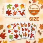 6 Sheet Fall Window Clings Double Sided Nuts Maple Leaf Fall Decor