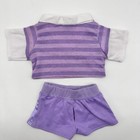 Build A Bear Tradition Purple Stripe Stud Top Matching Skirt Teddy Girl Set Read