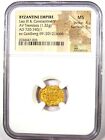 Leo Iii And Constantine V Av Tremissis Gold Coin 720 Ad  Ngc Ms Unc  5 5 Surface
