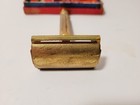 Vintage Gillette Tech Razor Shaver Gold Set With Original Box  With 4 New Blades