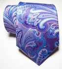 New Classic Paisley Purple Pink Blue Jacquard Woven Silk Men s Tie Necktie