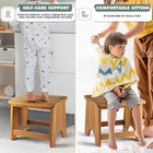 Wooden Step Stool  13   Heavy Duty Step Stool For Adults With Convenient Handle