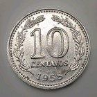 1958 Argentina 10 Centavos Sharp Lustrous Old World Coin Km 54  stk114 