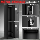 71  Lockable Heavy Duty Metal Storage Cabinet 2 Door   Tall Storage Locker Black
