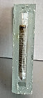 Mezuzah Glass Jewish Judaism Frosted Etched Edges Orange Yellow Shema Scroll 