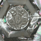 Hexagon Mother Of Pearl Inlaid Trinket Box Jewelry Box Hinged Lid