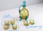 George Sand Art Glass Servier A Liquer Decanter Set Amber   Blue  see Descript 