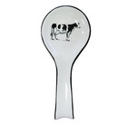 American Atelier Ceramic Farmhouse Cow Spoon Rest White Black Kitchen Decor
