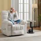 Massage Heat Rocker Recliner Oversized Manual Chair With Lumbar Support pockets
