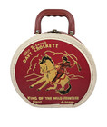 Davy Crockett 1950s Childs Suitcase Red Walt Disney Neevel Flocked Case