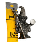 Pewter Wizard Teddy Bear With Staff star   Colorful Rainbow Crystal Ball 2  Tall