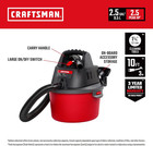 Craftsman Cmxevbe17250 2 5 Gallon 2 5 Peak Hp Wet Dry Vac