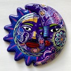 Mexican Sun Moon Face Eclipse Folk Art Talavera Pottery Hand Painted 8 1 2    18