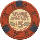 Silver Nugget Casino N  Las Vegas Nevada  5 Chip 1980s