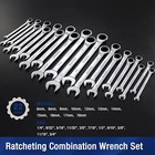 Workpro 22-piece Ratcheting Combination Wrench Set Metric 6-18mm   Sae 1 4-3 4 