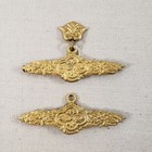 Brass Metal Ornate Bell Pull Hardware Needlepoint Tapestry Hanger Lot Of 2_ac